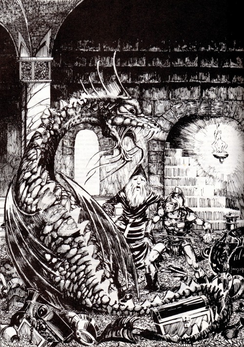 manyworldspress:Game night! Fangorn (Chris Baker), illustration from Fiend Folio (TSR, 1981)._______