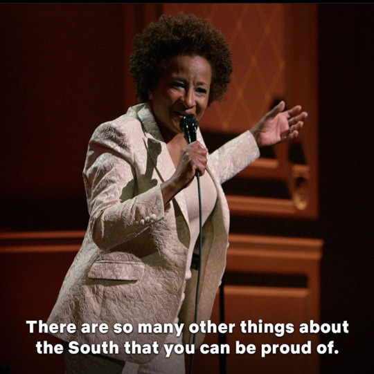 kuttithevangu::marijuanaragdoll:[id: Screenshots of a Black woman talking into a microphone on stage. The subtitles read: “The atrocities that happened under that flag, are you proud of that shit? There are so many other things about the South that