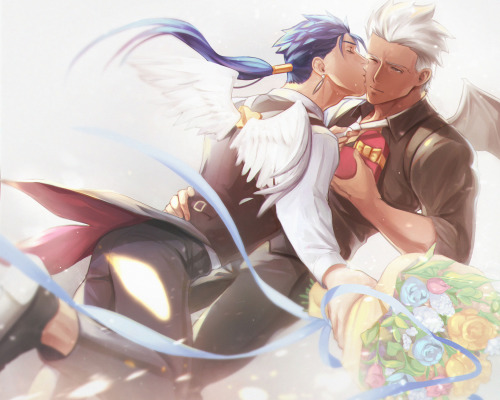 Someone on Twitter requested a Lancer/Archer Valentine’s image and I am again happy to oblige. <3