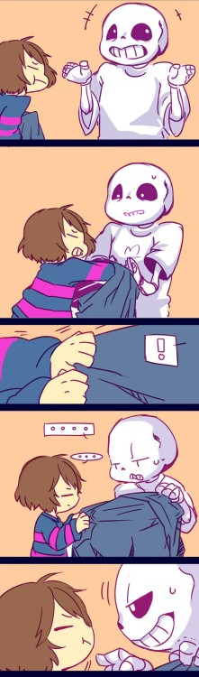 badtimewithsans:  ¬///¬ I'm a cool skeleton. But not the artist of this art.  Please visit the author's link and enjoy his arts. Artist: http://kuzukago.deviantart.com/ 