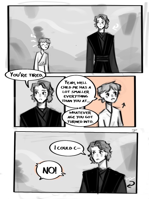 @justafanwarrior Requested More Of The Au Where Luke & Vader Get De-aged!!