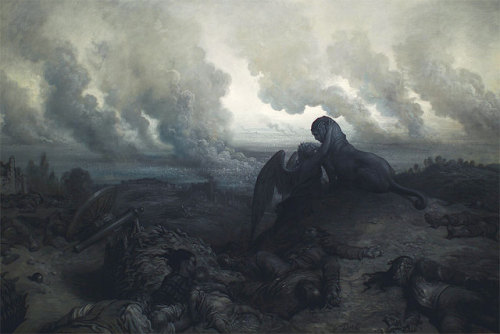 sm-art-gallery:Gustave Dorè, L’Enigma, 1871, olio su tela, Londra, Lisson Gallery