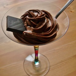 here’s a glass full of chocolate. Lindt:
