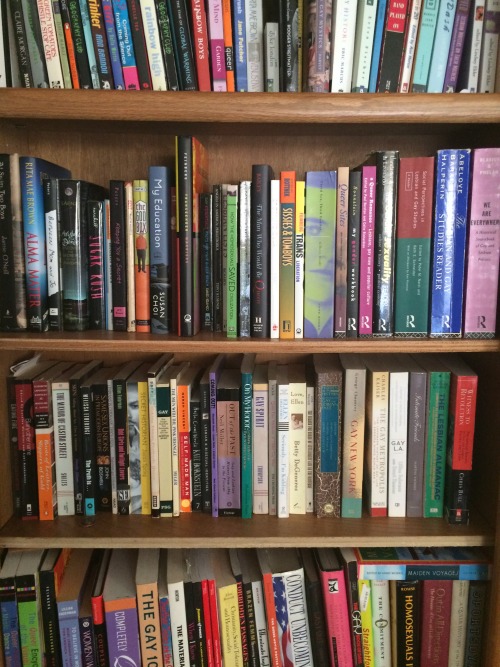 knowhomo:
“ KNOWhomo’s Library
(as requested by anon)
Hi Everyone,
The KNOWhomo team has received a few emails asking what we’re reading/researching/collecting for our Queer* Library. I decided to share photos of my reference and reading group...