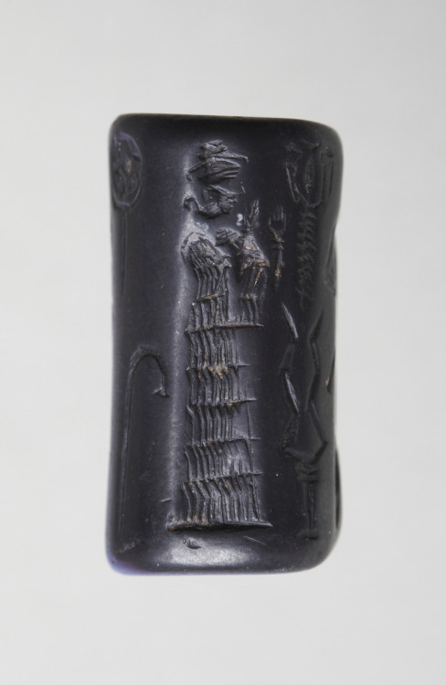 fishstickmonkey: Cylinder Seal: Ritual scene (Adad and consort), ca. 1800 – 1600 B.C. Mesopota