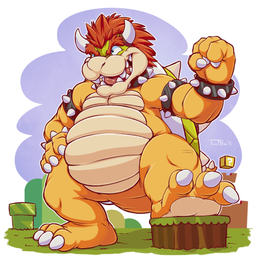 pawsforemphasis:  I’m super stoked with how it came out. Fiddled around a little differently with coloring.  For Bowser Day 2015! 