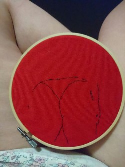 My first &ldquo;Self Portrait&rdquo; in progress, thinking of selling when completed, pm me if you are interested in buying my Booty Embroidery :)