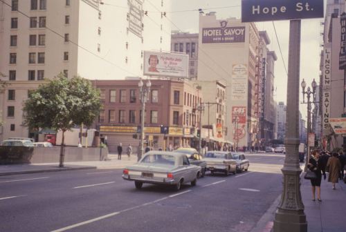 yesterdaysprint:    6th & Hope, Los Angeles, February 20, 1963