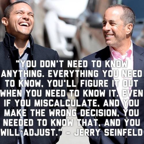Who knew @jerryseinfeld was a philosopher. Great conversation with @trevornoah with some simple advi