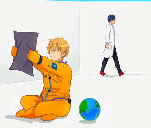juniperarts:  THANK YOU FOR 1,000+ FOLLOWERS!!!This is my gift to all of you lovely people that for some reason follow my blog. I think it would be cute while up in space with the little aliens Nagisa raves about Rei and how amazing he is and stuff. So