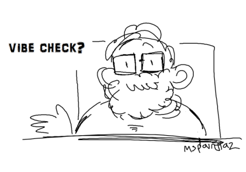 mspainttaz: [i.d. a messy black and white digital drawing of Merle sitting at a table, shirtless and