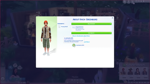 Knox gets a makeover while I checked on his sim profile and discovered a little something interestin