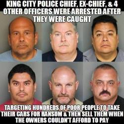 king-emare:  tashabilities:  dynastylnoire:  acceber74:  cleophatrajones:  angelclark:  By the way, these cops were doing this for over three and a half years. They ordered hundreds of vehicles to be impounded and when the car owners couldn’t pay the