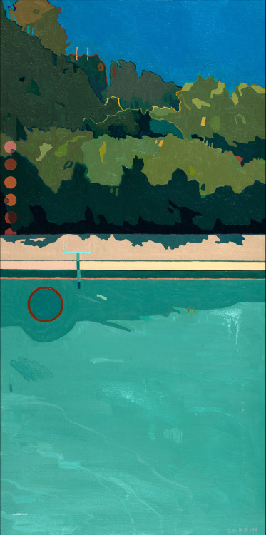 terminusantequem:Fred Coppin (British, b. 1989), Buoyant, 2020. Oil on linen on panel, 60 × 30 cm