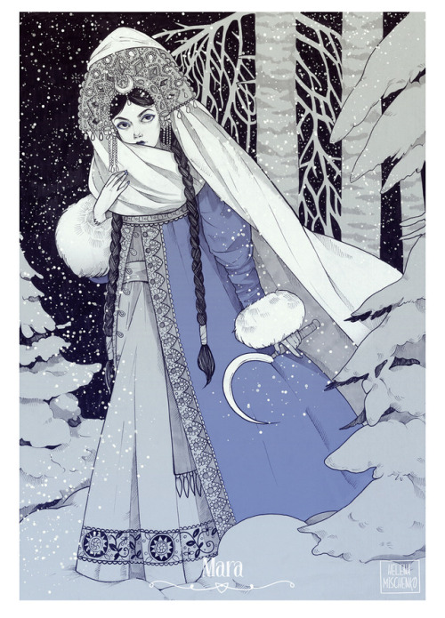 helenamischenko:Mara, ancient slavic goddess of winter, harvest and rebirth.