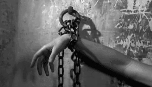 What would your muse do if they found mine locked in a cell and chained to a wall? Put it in my ask.