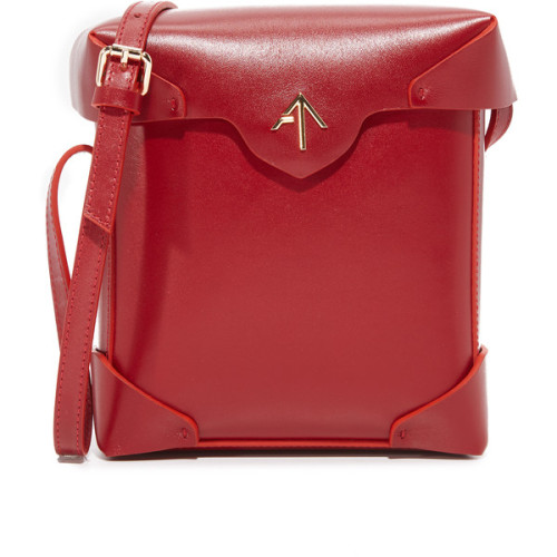 MANU Atelier Mini Pristine Box Bag ❤ liked on Polyvore (see more red leather handbags)