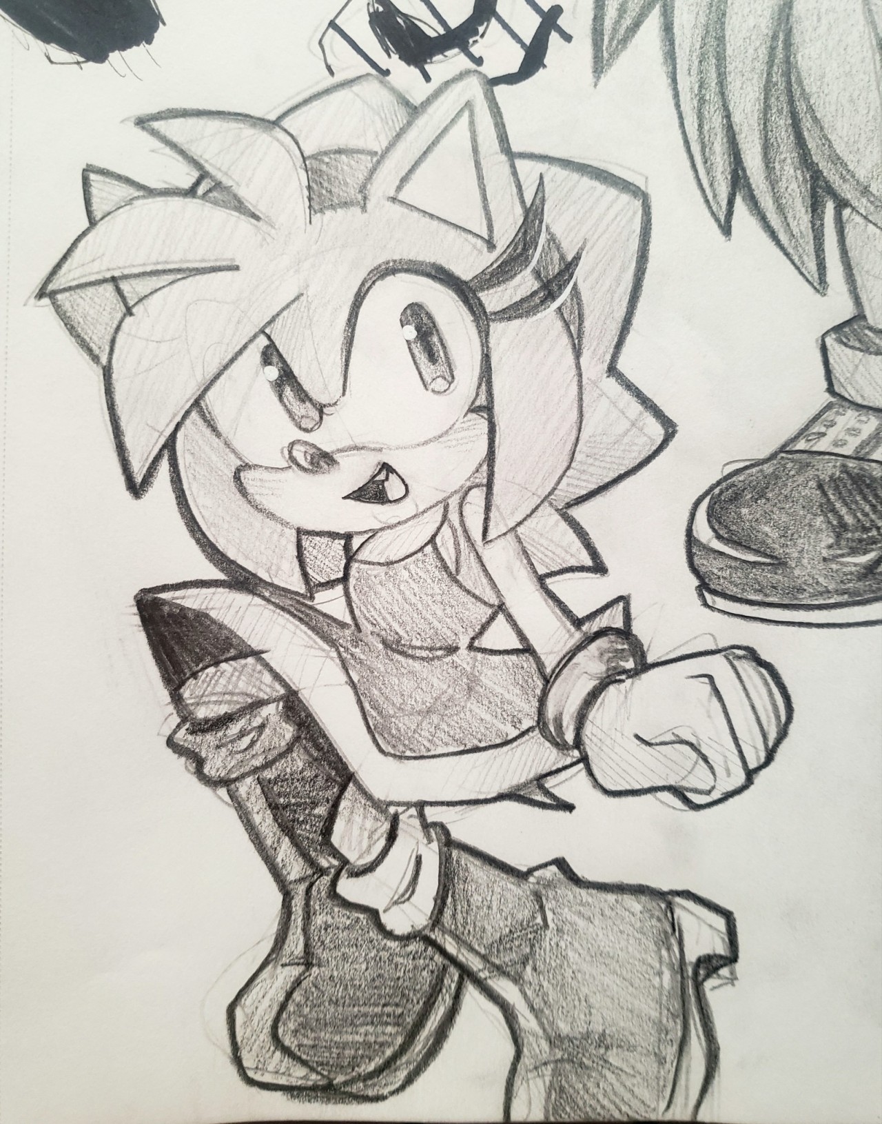 Buh — Sketches! Wanted to draw Amy and Shadow hangin out