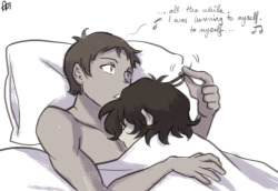 audidraws:  Falling in love over and over again.Thanks @thesquirrelisonfire for the Spanish translation! :)This is the song Lance was singing./returns to Tumblr, draws almost-porn