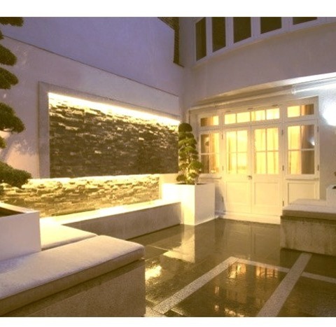 Inspiration For A Small Contemporary Shade Courtyard Landscaping.A Small Contemporary Shade Courtyard's