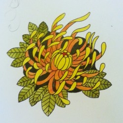 Copying a flower from a flash book. #americantraditional