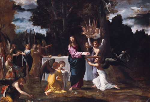 Christ in the Wilderness, Served by Angels, Ludovico Carracci, ca. 1608