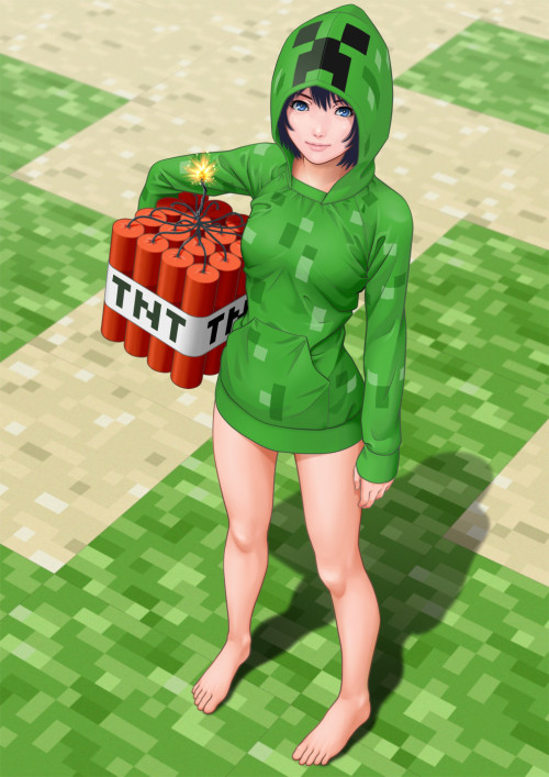 Minecraft anime creeper girl naked