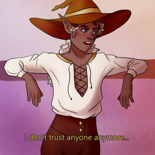 taz-ids:penbattles:Taako after the Suffering Game[ID] A three panel digital comic featuring Taako an