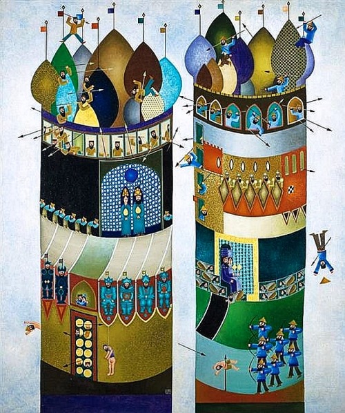 babelziggurat:Tower of Babel. David Sharir (born Israel, 1938) • via Bibliothèque Infern