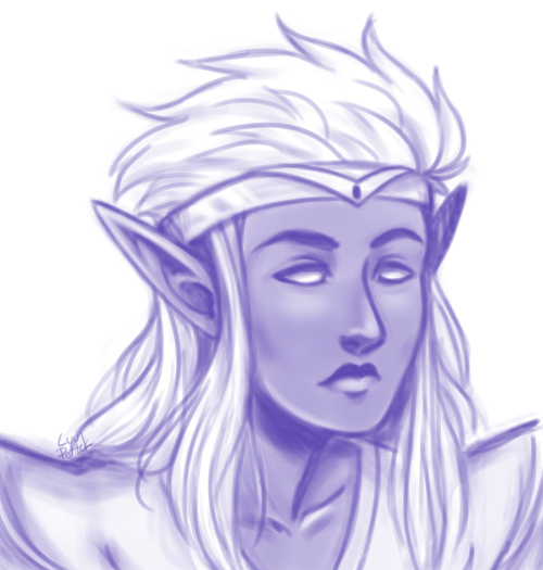 Portrait sketch commission for @mullet231Her drow lady, Elkantar, turned into Zin-carla. You can rem