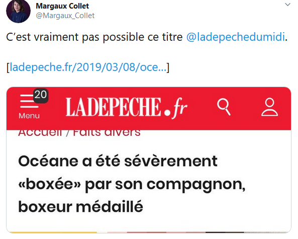 La dépêche du midi - 03/08/19 : titre corrigé depuis en “ Ségoufielle. Battue par son compagnon dans le Gers, Océane témoigne “