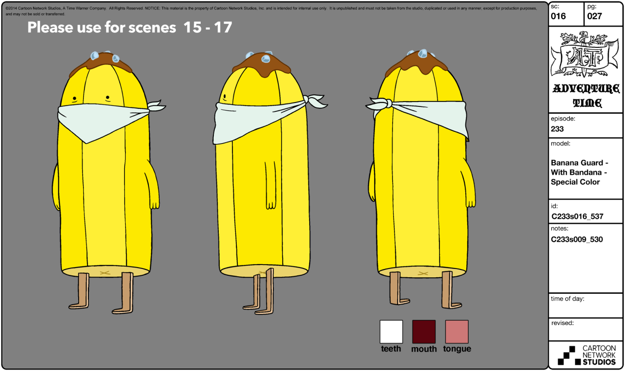 selected character model sheets from The Thin Yellow Linecharacter &amp; prop