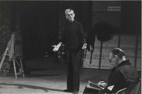 baldespendus:Samuel Beckett rehearses Endgame at Riverside Studios, London. May 1980. By Charles Har