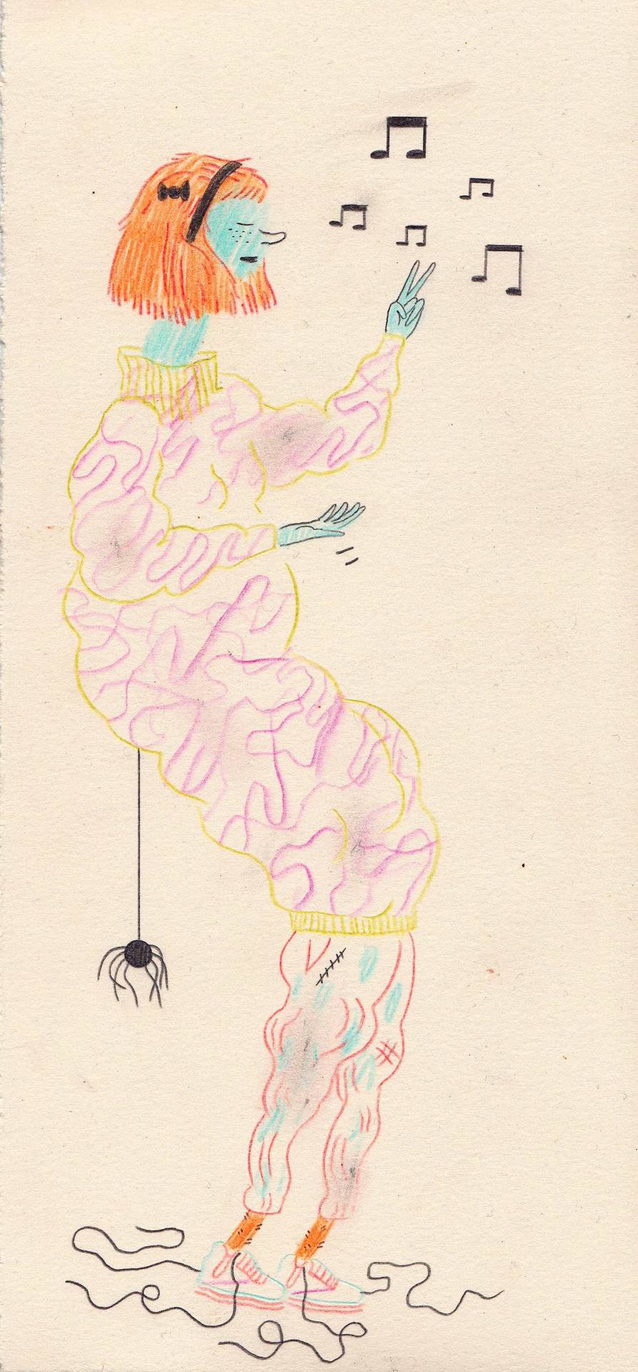 htmlflowers:  pretty cute drawing me and Simon did at our friend ghostpatrol’s studio