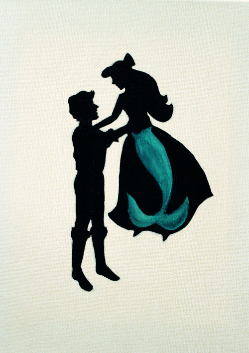 Disney Silhouette Paintings by Samantha Esther on Etsy