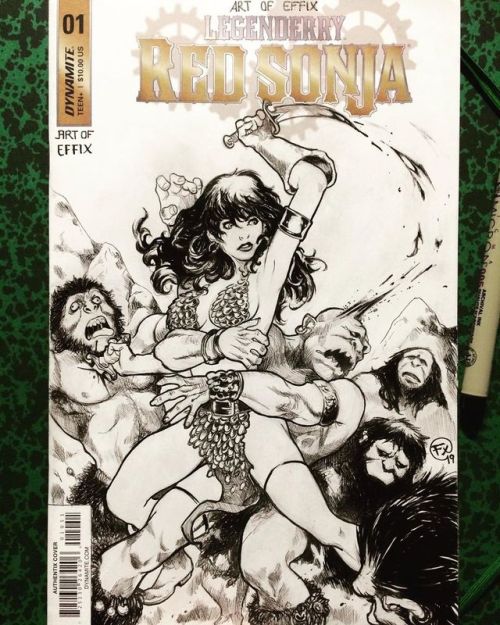 « Red Sonja » @dynamitecomics. Etape 2 : l’encrage (j’ai plus de m