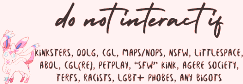 eeveelution dni banners! ( reposted because i didn’t include no bigot interaction in the previous se