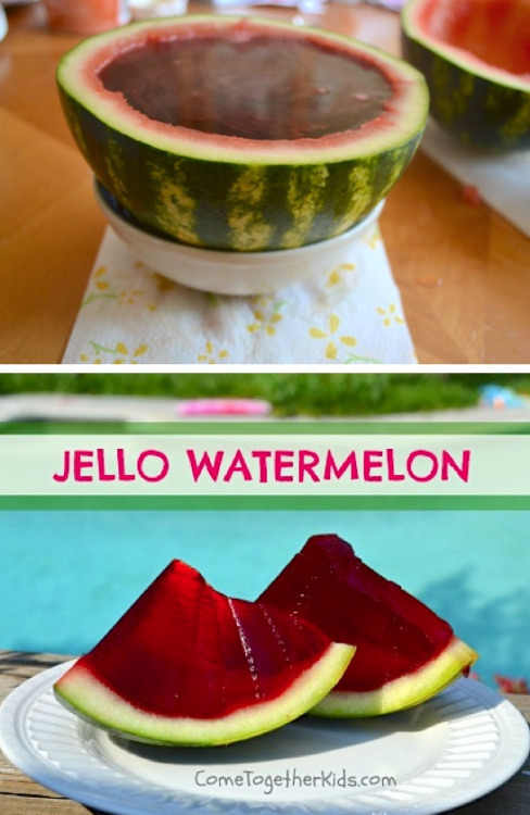 thaunderground:  thecakebar:  Watermelon Jello inside a Real Watermelon - Tutorial  why scoop out a perfectly good watermelon when  you can just use a damn bowl 