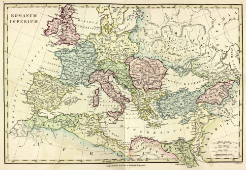 Romanum Imperium[Roman Empire]1798 - contemporary hand colour 