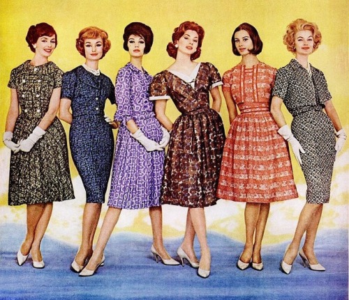 Early’s 60s fashion is marked by a more conservative, structured form of style. Contrasting th