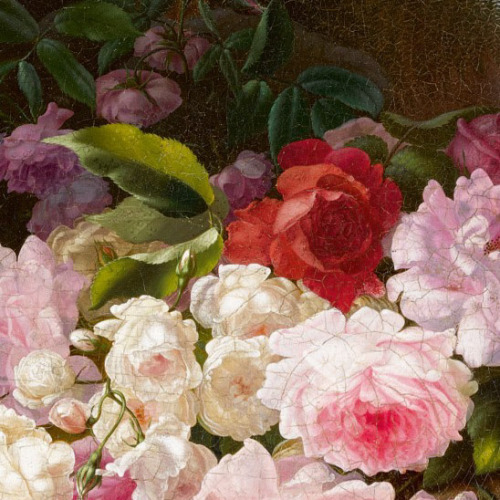 florealegiardini: Still Life with Roses, c. 1860. Adelheid Dietrich (German, 1827 - 1891)