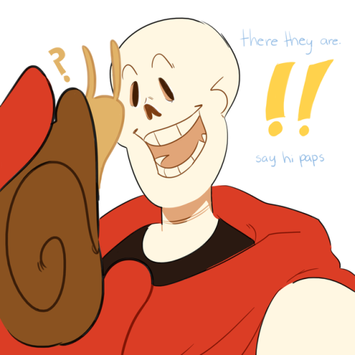 softbabypup: papyrus makes a new friend! based off of this post: X on their way for a hangout with t