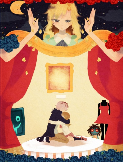 pixel-horror:赤と青と黄 | By:嶌鳥 ※Permission to upload this was given by the artist.Please support them by