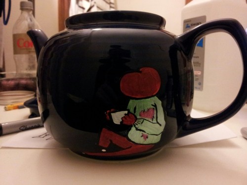 flitephoto:Pumkin teapot I made as a thank you for my manager on his last day at the tea shop. His s