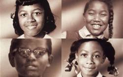 nostalgiagolden:  2damnfeisty:  gradientlair:  nuneyskid:  50-year anniversary of the 9/15/1963 murder of four African-American girls in the 16th Street Baptist Church bombing in Birmingham, Alabama.  Their names are Cynthia Wesley, Carole Robinson,