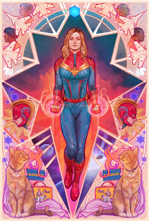 sanshodelaine:after hours of work I finally finished my captain marvel fanart. went nuts with the co