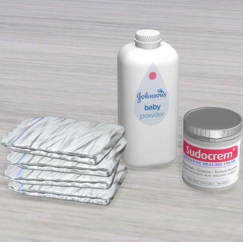 | Luxe Nursery Set - Part 2 |         (Clutter) Part 2 Contains:• Baby onesie stack12 designer swa