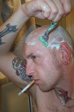 satanicfaggot666:  Hot Skinhead!