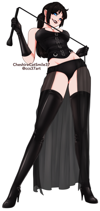 Commission for AnonymousMan!Dominatrix character inspo for their game The Guide to