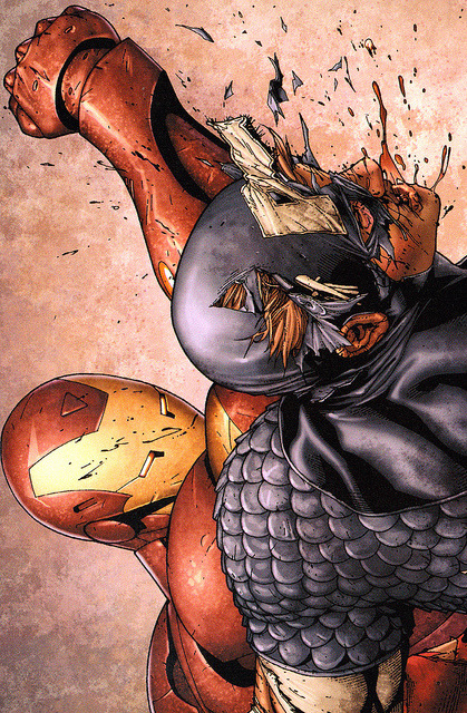 jthenr-comics-vault:  Iron Man vs. Captain AmericaCivil War #3 (September 2006)Art